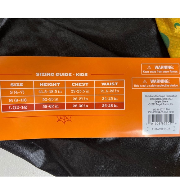 Kids Skeleton Hazmat Suit Halloween Costume Yellow Green Splatter Hood Jumpsuit - Picture 4 of 4